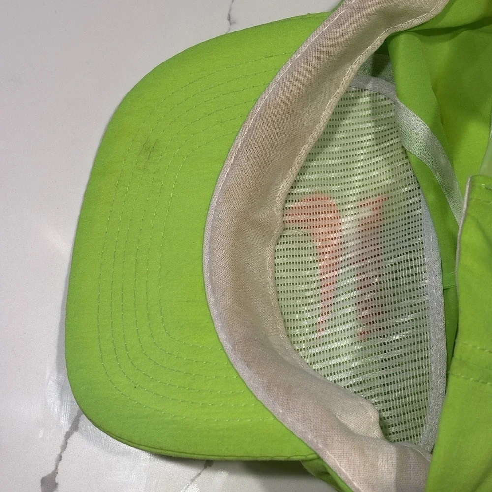 Vintage Newport Cigarette Logo Neon Green Nylon Snapback Cap Hat‎ 90s Promo